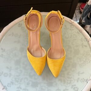 Yellow Ankle Strap Heels